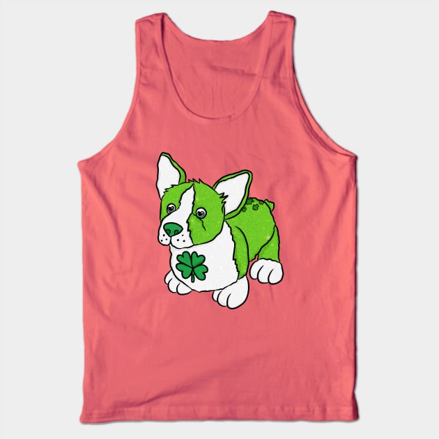 Lucky Corgi Dog Tank Top by RoserinArt